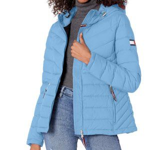 Tommy Hilfiger Women's Stretch Packable Puffer Coat In Placid Blue